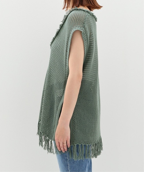 SLOBE citron.（スローブシトロン）の「SLOBE citron. メッシュニットベスト【手洗い可能】◆（ベスト・レディース・カーキ/アイボリー・FREE）」の6枚目の写真