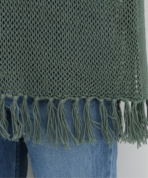 SLOBE citron.（スローブシトロン）の「SLOBE citron. メッシュニットベスト【手洗い可能】◆（ベスト・レディース・カーキ/アイボリー・FREE）」の13枚目の写真