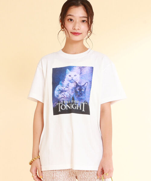 Ray BEAMS（レイビームス）の「Chari&Co. × Ray BEAMS / 別注 SEE YOU TONIGHT Tシャツ（Tシャツ/カットソー・レディース・ホワイト/ブラック・ONE SIZE）」の3枚目の写真