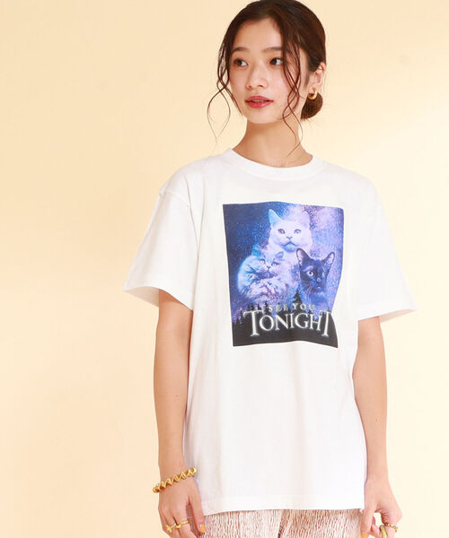Ray BEAMS（レイビームス）の「Chari&Co. × Ray BEAMS / 別注 SEE YOU TONIGHT Tシャツ（Tシャツ/カットソー・レディース・ホワイト/ブラック・ONE SIZE）」の4枚目の写真
