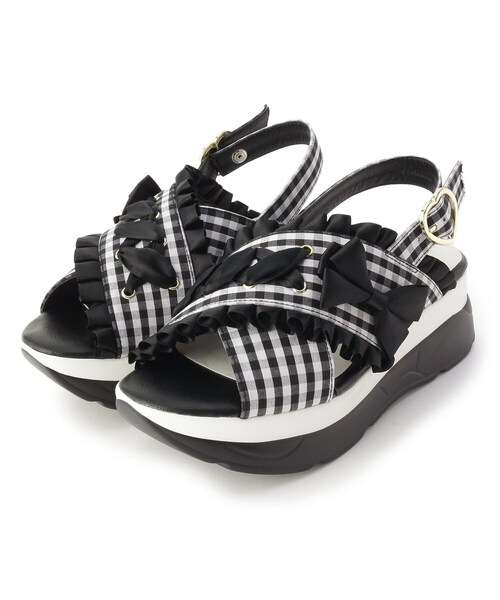 cs T&P(シーエスティーアンドピー)の「フリルスポサン(サンダル・レディース・グレー系2/ブラック系2/ブラック系8/ベージュ系2・S/M/L/LL)」の5枚目の写真