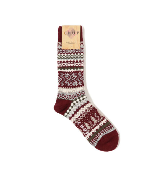 CHUP(チュプ)の「CHUP / Qanik Sock(ソックス/靴下・メンズ・レッド/カーキ/ブラウン・ONE SIZE)」の1枚目の写真