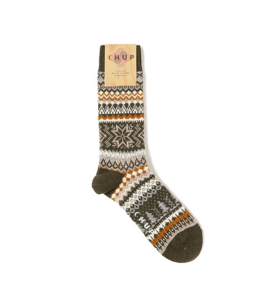 CHUP(チュプ)の「CHUP / Qanik Sock(ソックス/靴下・メンズ・レッド/カーキ/ブラウン・ONE SIZE)」の3枚目の写真