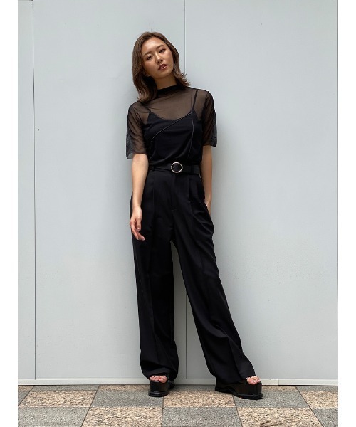 ENVYM（アンビー）の「ハーフスリーブシアーＴＯＰＳ（Tシャツ/カットソー・レディース・ホワイト/ブラック・FREE）」の12枚目の写真