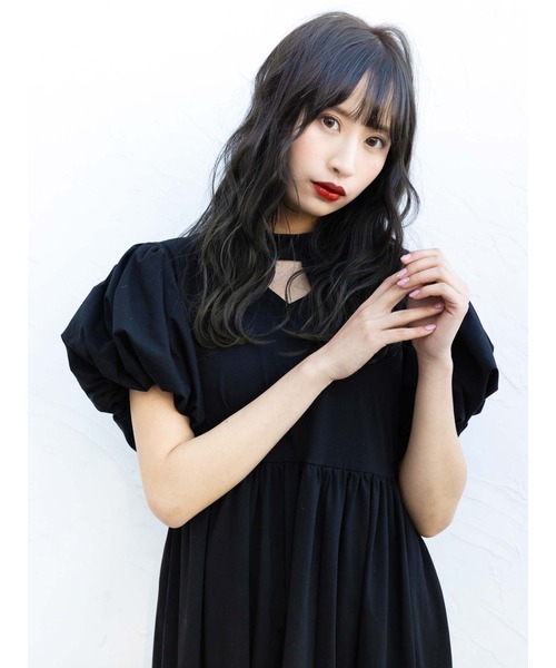 Honey Salon（ハニーサロン）の「パフスリーブティアードワンピース（ワンピース・レディース・ブラック/オフホワイト/チョコ・FREE）」の14枚目の写真