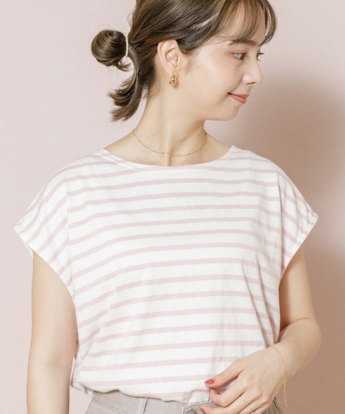 flower（フラワー）の「シンプリーノースリーブ（Tシャツ/カットソー・レディース・ベージュ/ピンク・FREE）」の2枚目の写真