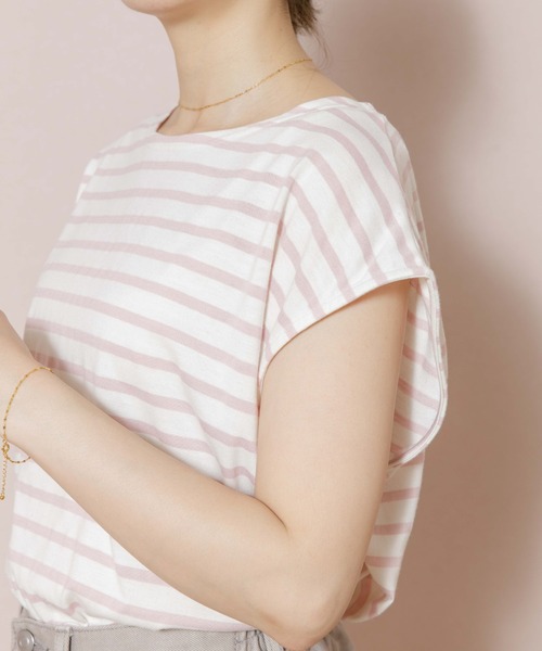 flower（フラワー）の「シンプリーノースリーブ（Tシャツ/カットソー・レディース・ベージュ/ピンク・FREE）」の13枚目の写真