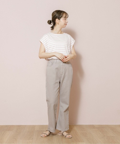 flower（フラワー）の「シンプリーノースリーブ（Tシャツ/カットソー・レディース・ベージュ/ピンク・FREE）」の11枚目の写真