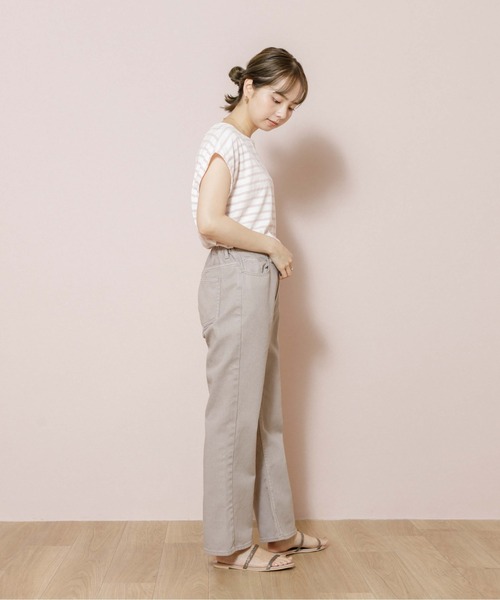 flower（フラワー）の「シンプリーノースリーブ（Tシャツ/カットソー・レディース・ベージュ/ピンク・FREE）」の17枚目の写真