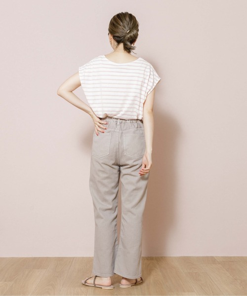 flower（フラワー）の「シンプリーノースリーブ（Tシャツ/カットソー・レディース・ベージュ/ピンク・FREE）」の3枚目の写真