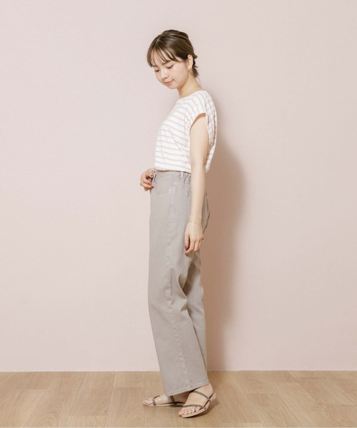 flower（フラワー）の「シンプリーノースリーブ（Tシャツ/カットソー・レディース・ベージュ/ピンク・FREE）」の15枚目の写真