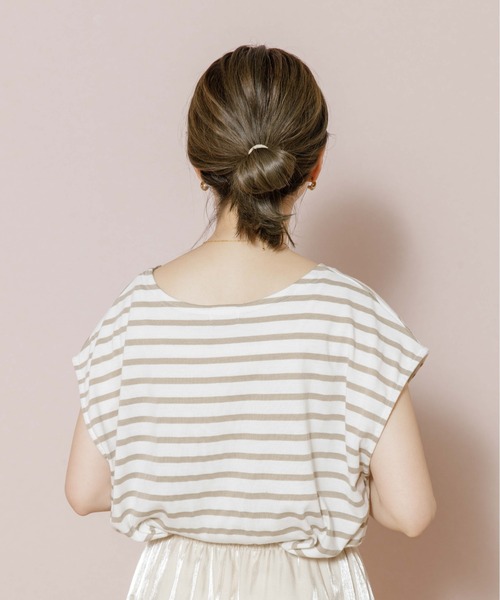 flower（フラワー）の「シンプリーノースリーブ（Tシャツ/カットソー・レディース・ベージュ/ピンク・FREE）」の5枚目の写真