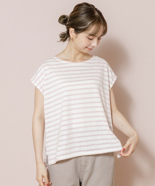 flower（フラワー）の「シンプリーノースリーブ（Tシャツ/カットソー・レディース・ベージュ/ピンク・FREE）」の14枚目の写真