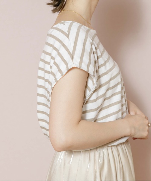 flower（フラワー）の「シンプリーノースリーブ（Tシャツ/カットソー・レディース・ベージュ/ピンク・FREE）」の10枚目の写真