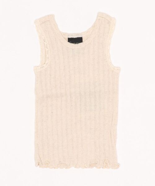 SWAP MEET MARKET（スワップミートマーケット）の「ブランテレコタンクトップ（タンクトップ・キッズ・オフホワイト/アイボリー/ピンク/イエロー・110cm/80）」の3枚目の写真