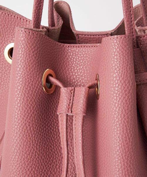 closet story（クローゼットストーリー）の「＜closet story（クローゼットストーリー）＞フェイクレザー メタルリング トートバッグ（ショルダーバッグ・レディース・ベージュ/ピンク・FREE）」の8枚目の写真