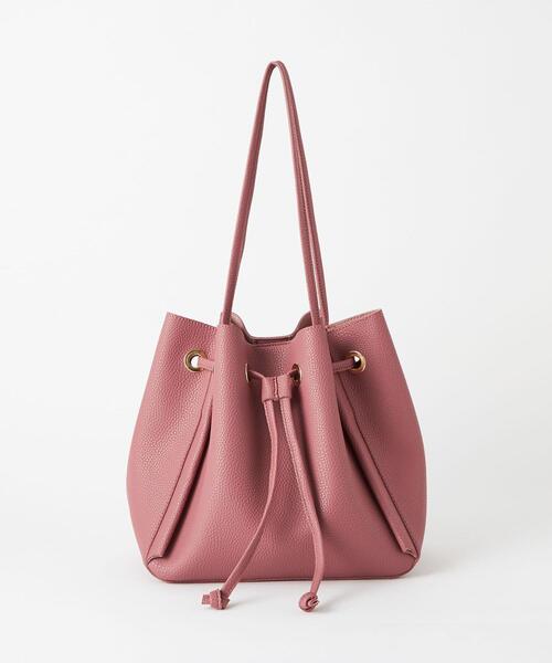 closet story（クローゼットストーリー）の「＜closet story（クローゼットストーリー）＞フェイクレザー メタルリング トートバッグ（ショルダーバッグ・レディース・ベージュ/ピンク・FREE）」の10枚目の写真