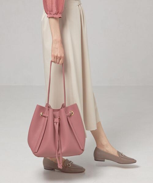 closet story（クローゼットストーリー）の「＜closet story（クローゼットストーリー）＞フェイクレザー メタルリング トートバッグ（ショルダーバッグ・レディース・ベージュ/ピンク・FREE）」の11枚目の写真