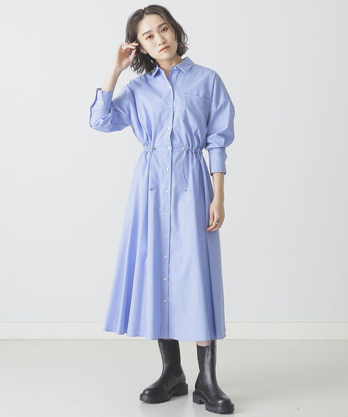 BEAMS LIGHTS（ビームスライツ）の「BEAMS LIGHTS / ウエストコード ワンピース（ワンピース・レディース・ライトブルー/ブラック・38/36）」の7枚目の写真