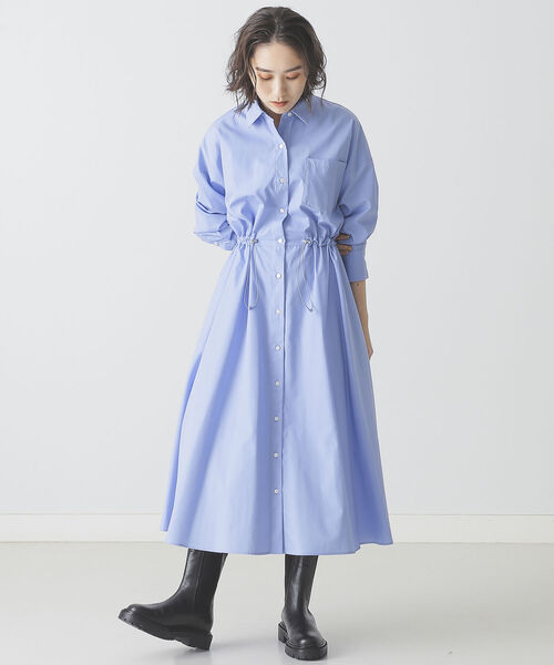 BEAMS LIGHTS（ビームスライツ）の「BEAMS LIGHTS / ウエストコード ワンピース（ワンピース・レディース・ライトブルー/ブラック・38/36）」の8枚目の写真