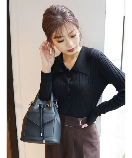 MURUA（ムルーア）の「ドローストリングBAG（ハンドバッグ・レディース・ホワイト/ブラック/ブラウン・FREE）」の4枚目の写真