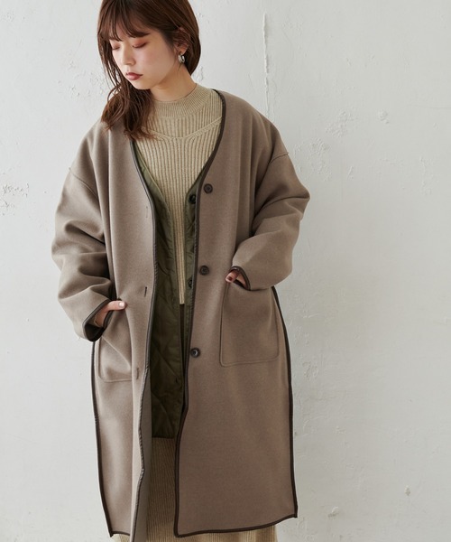 natural couture（ナチュラルクチュール）の「【WEB限定・大好評リバイバルアイテム】キルトライナー付きパイピングコート（その他アウター・レディース・モカ/ベージュ/オフホワイト・FREE）」の11枚目の写真