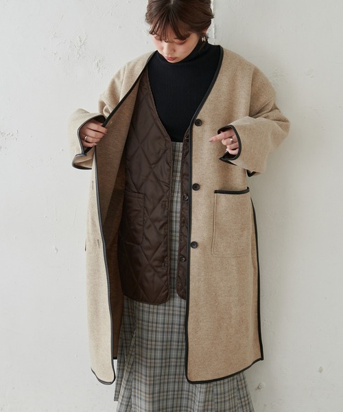 natural couture（ナチュラルクチュール）の「【WEB限定・大好評リバイバルアイテム】キルトライナー付きパイピングコート（その他アウター・レディース・モカ/ベージュ/オフホワイト・FREE）」の10枚目の写真