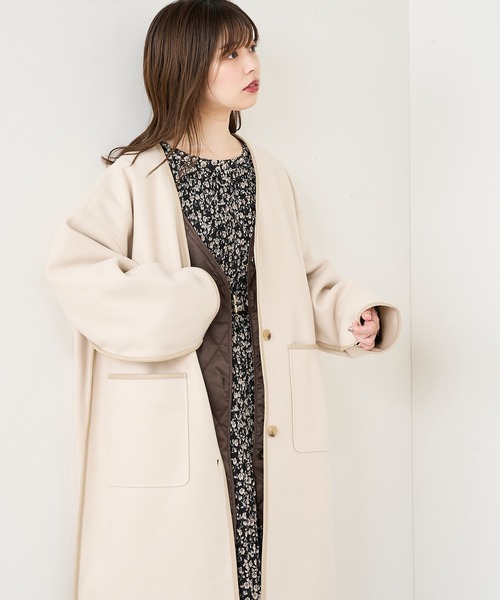 natural couture（ナチュラルクチュール）の「【WEB限定・大好評リバイバルアイテム】キルトライナー付きパイピングコート（その他アウター・レディース・モカ/ベージュ/オフホワイト・FREE）」の15枚目の写真