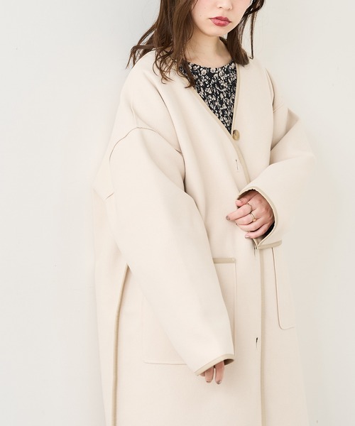 natural couture（ナチュラルクチュール）の「【WEB限定・大好評リバイバルアイテム】キルトライナー付きパイピングコート（その他アウター・レディース・モカ/ベージュ/オフホワイト・FREE）」の18枚目の写真