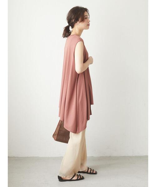 Green Parks(グリーンパークス)の「さらっと楊柳パンツ*(その他パンツ・レディース・ブラック/オレンジ/ライトベージュ・FREE)」の14枚目の写真