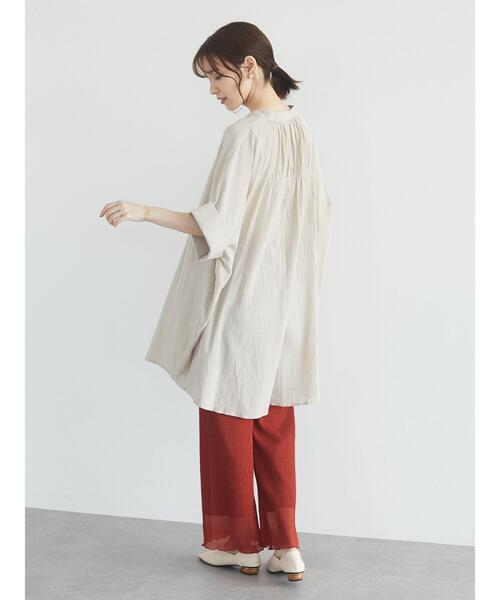 Green Parks(グリーンパークス)の「さらっと楊柳パンツ*(その他パンツ・レディース・ブラック/オレンジ/ライトベージュ・FREE)」の15枚目の写真