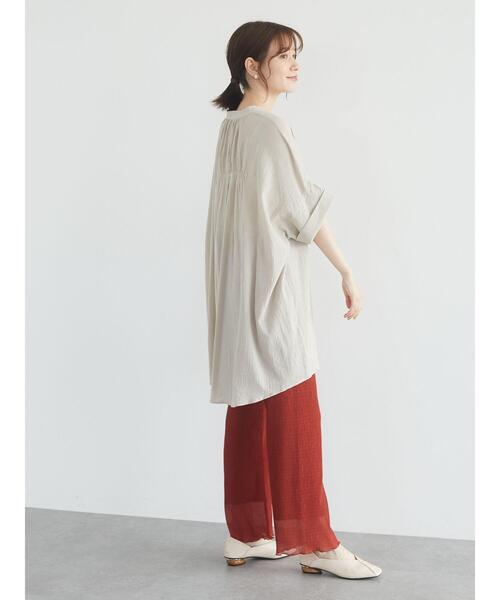 Green Parks(グリーンパークス)の「さらっと楊柳パンツ*(その他パンツ・レディース・ブラック/オレンジ/ライトベージュ・FREE)」の9枚目の写真