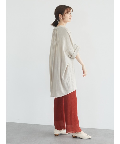 Green Parks(グリーンパークス)の「さらっと楊柳パンツ*(その他パンツ・レディース・ブラック/オレンジ/ライトベージュ・FREE)」の21枚目の写真