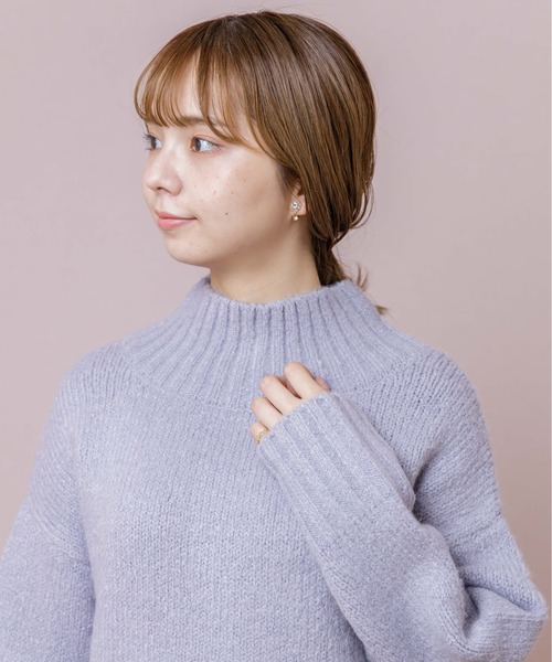 flower（フラワー）の「ジェムタートルニット（ニット/セーター・レディース・ブルー/アイボリー・FREE）」の7枚目の写真