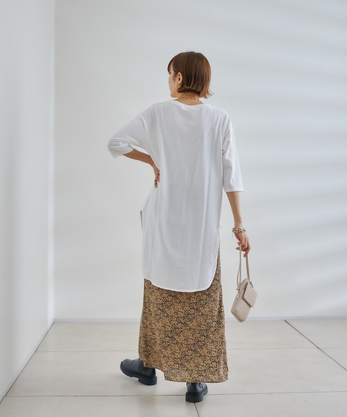 DouDou(ドゥドゥ)の「フラワープリントスカート(スカート・レディース・ブラウン/グリーン・FREE)」の18枚目の写真