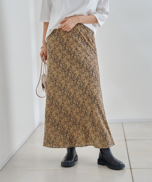 DouDou(ドゥドゥ)の「フラワープリントスカート(スカート・レディース・ブラウン/グリーン・FREE)」の16枚目の写真