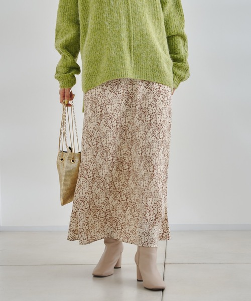 DouDou(ドゥドゥ)の「フラワープリントスカート(スカート・レディース・ブラウン/グリーン・FREE)」の17枚目の写真