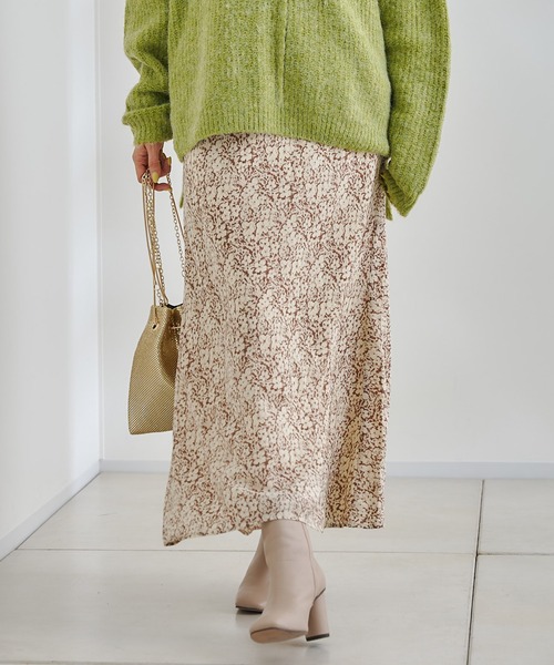 DouDou(ドゥドゥ)の「フラワープリントスカート(スカート・レディース・ブラウン/グリーン・FREE)」の20枚目の写真