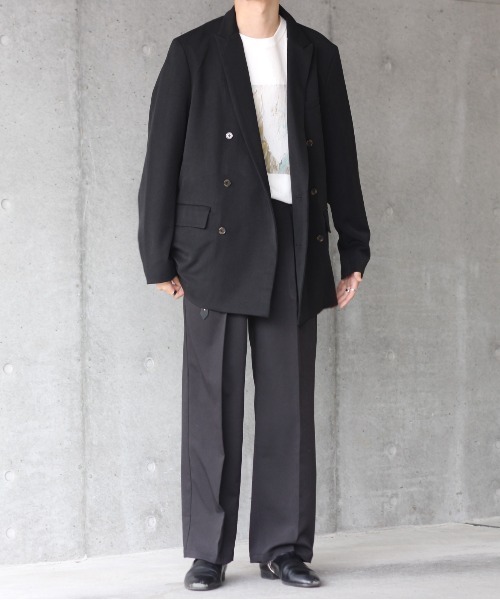 y/m by れぽすけ（イムバイレポスケ）の「ダブルテーラードジャケット（テーラードジャケット・メンズ・ブラック/オフホワイト・MEDIUM/LARGE）」の6枚目の写真