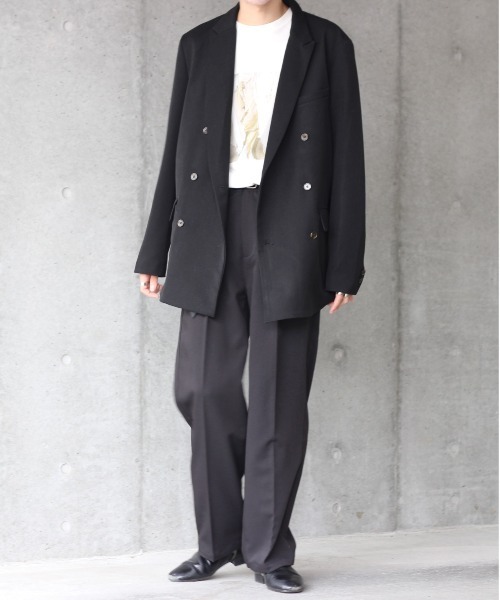 y/m by れぽすけ（イムバイレポスケ）の「ダブルテーラードジャケット（テーラードジャケット・メンズ・ブラック/オフホワイト・MEDIUM/LARGE）」の7枚目の写真