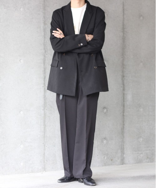 y/m by れぽすけ（イムバイレポスケ）の「ダブルテーラードジャケット（テーラードジャケット・メンズ・ブラック/オフホワイト・MEDIUM/LARGE）」の9枚目の写真