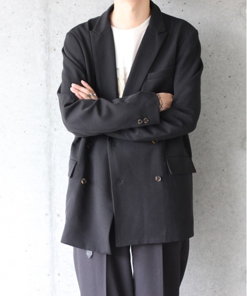 y/m by れぽすけ（イムバイレポスケ）の「ダブルテーラードジャケット（テーラードジャケット・メンズ・ブラック/オフホワイト・MEDIUM/LARGE）」の13枚目の写真