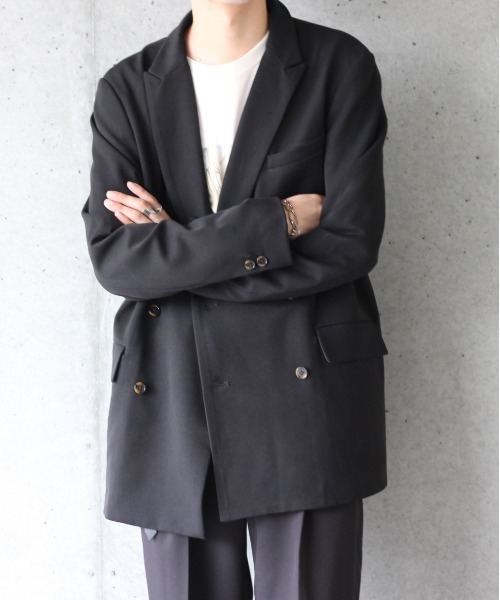 y/m by れぽすけ（イムバイレポスケ）の「ダブルテーラードジャケット（テーラードジャケット・メンズ・ブラック/オフホワイト・MEDIUM/LARGE）」の14枚目の写真