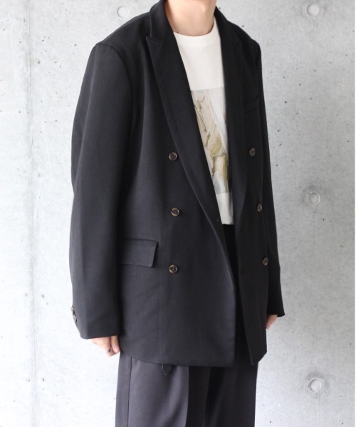 y/m by れぽすけ（イムバイレポスケ）の「ダブルテーラードジャケット（テーラードジャケット・メンズ・ブラック/オフホワイト・MEDIUM/LARGE）」の17枚目の写真