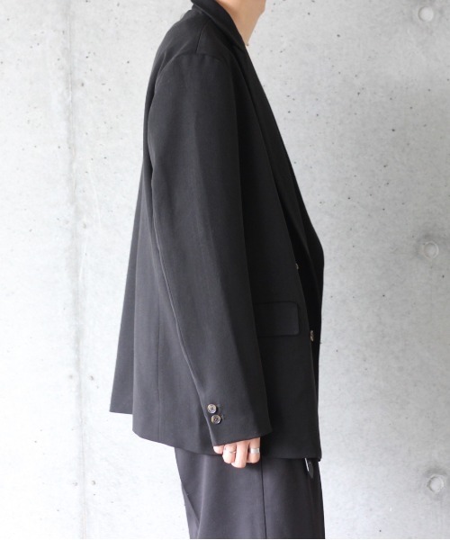 y/m by れぽすけ（イムバイレポスケ）の「ダブルテーラードジャケット（テーラードジャケット・メンズ・ブラック/オフホワイト・MEDIUM/LARGE）」の18枚目の写真