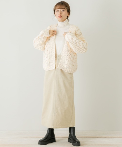 URBAN RESEARCH Sonny Label（アーバンリサーチサニーレーベル）の「ミディ丈ハンドニットカーディガン（カーディガン/ボレロ・レディース・ブルー系その他/オフホワイト/チャコールグレー・FREE）」の15枚目の写真