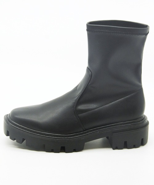 Sugar Sugar(シュガーシュガー)の「【SUGAR SUGAR シュガーシュガー】トラックソールストレッチブーツ(ブーツ・レディース・ブラック/アイボリー・LL/S/M/L)」の5枚目の写真