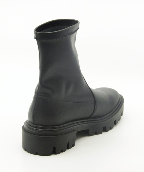 Sugar Sugar(シュガーシュガー)の「【SUGAR SUGAR シュガーシュガー】トラックソールストレッチブーツ(ブーツ・レディース・ブラック/アイボリー・LL/S/M/L)」の3枚目の写真