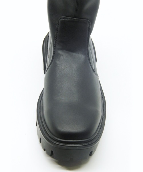 Sugar Sugar(シュガーシュガー)の「【SUGAR SUGAR シュガーシュガー】トラックソールストレッチブーツ(ブーツ・レディース・ブラック/アイボリー・LL/S/M/L)」の7枚目の写真