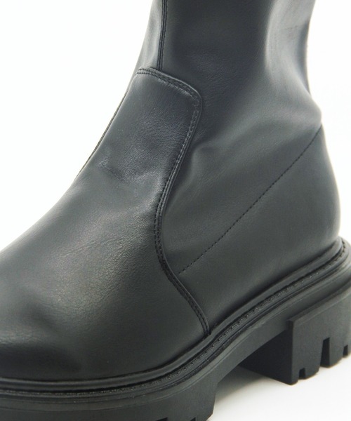 Sugar Sugar(シュガーシュガー)の「【SUGAR SUGAR シュガーシュガー】トラックソールストレッチブーツ(ブーツ・レディース・ブラック/アイボリー・LL/S/M/L)」の6枚目の写真